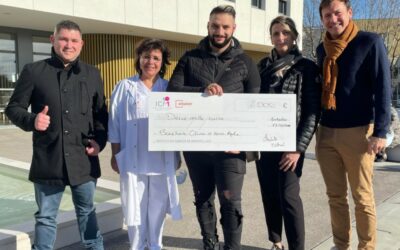 Visite à ICM Val d’aurelle pour la remise du chèque suite à la tombola de Micka